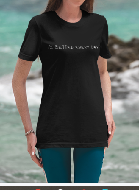 1% better every day - Front - Black tee